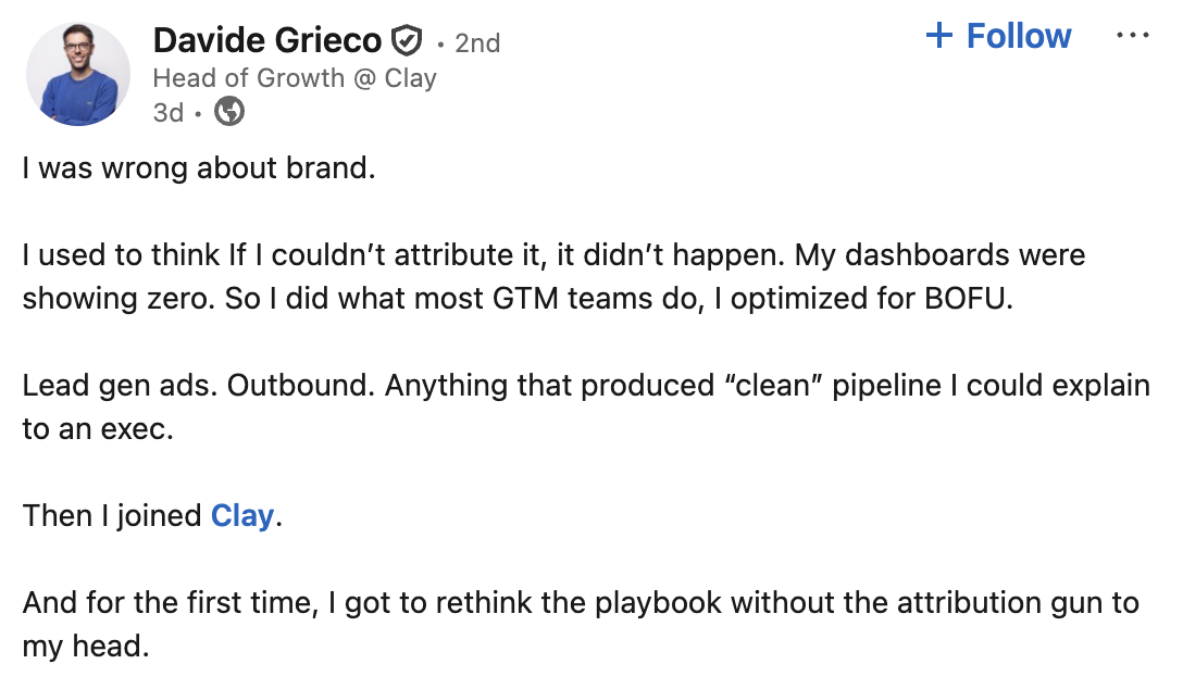 Clay Head of Growth on brand